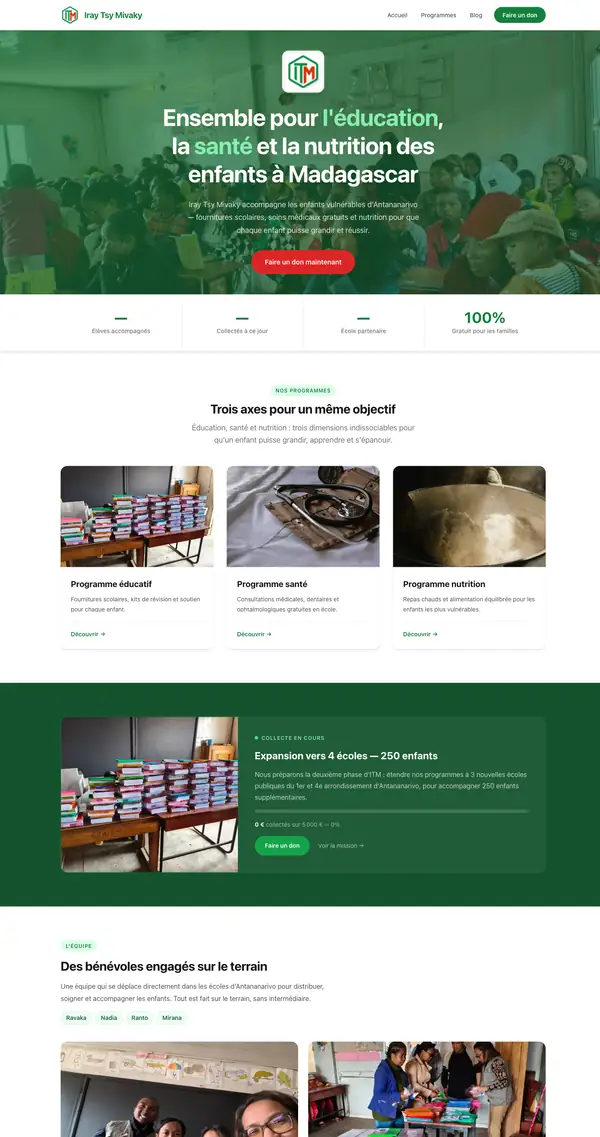 Page d'accueil du site ITM Mada